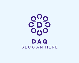 Digital Drop Flower Tech logo design