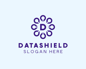 Digital Drop Flower Tech logo design