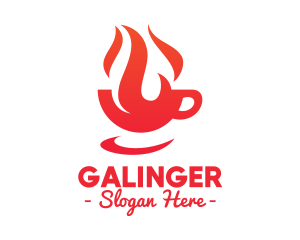 Sizzling - Red Flaming Cup logo design