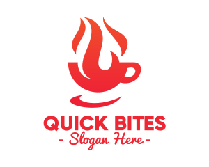 Fastfood - Red Flaming Cup logo design