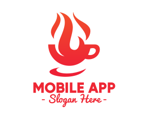 Coffee Shop - Red Flaming Cup logo design