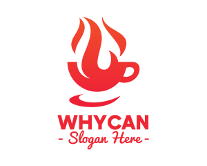Coffee - Red Flaming Cup logo design