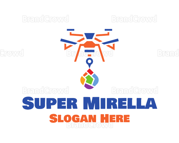 Colorful Drone Delivery Logo