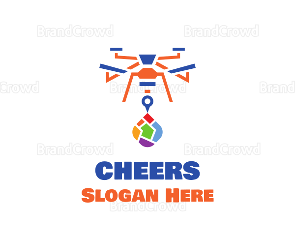 Colorful Drone Delivery Logo