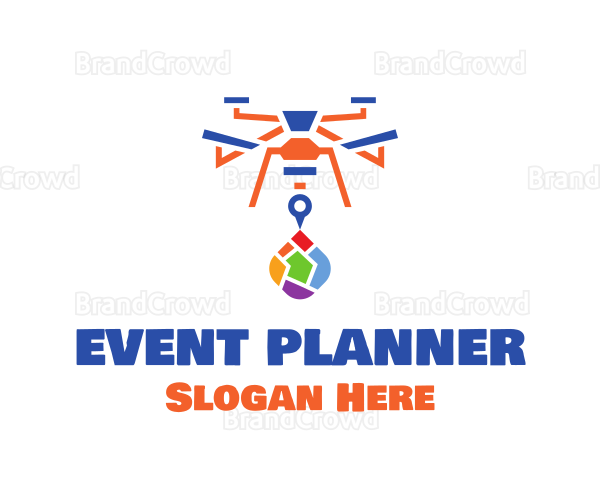 Colorful Drone Delivery Logo