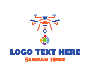 Parcel - Colorful Drone Delivery logo design