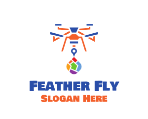 Colorful Drone Delivery logo design