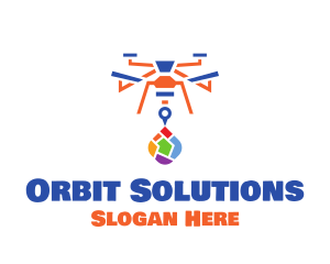 Satellite - Colorful Drone Delivery logo design