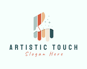 Colorful Paint Brush logo design