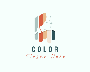Colorful Paint Brush logo design