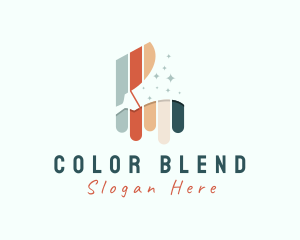 Colorful Paint Brush logo design