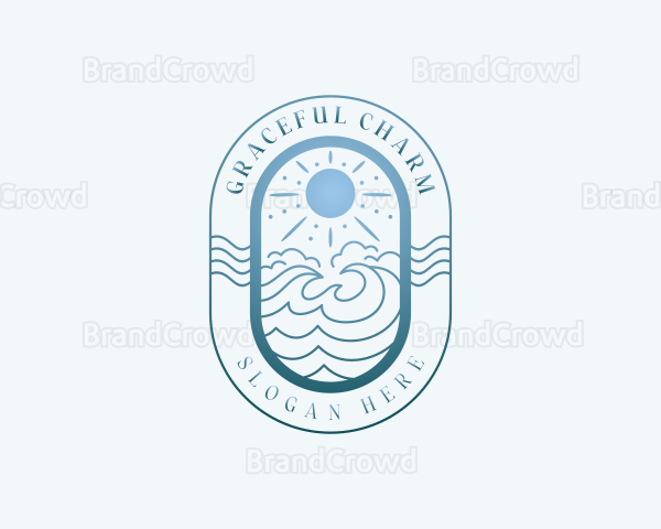 Summer Swimming Beach Logo