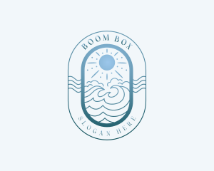 Summer Swimming Beach  Logo