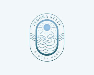 Summer Swimming Beach  Logo