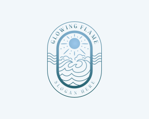 Summer Swimming Beach  Logo