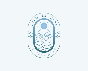 Summer Swimming Beach  Logo