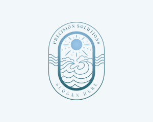 Summer Swimming Beach  Logo