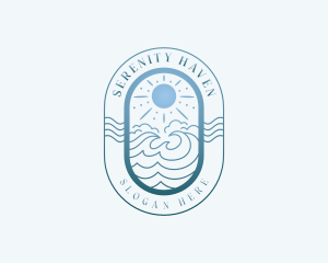 Summer Swimming Beach  Logo