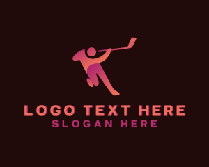 Discus Throw - Hockey Athlete Competition logo design