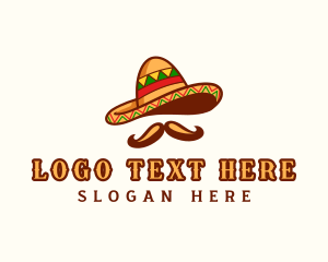 Mariachi - Mexico Hat Mustache logo design