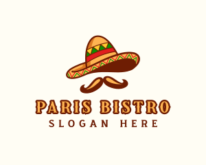 Mexico Hat Mustache logo design