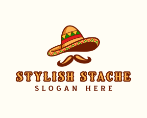 Mexico Hat Mustache logo design