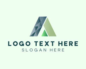 Financial - Modern Triangle Geometric Letter A logo design