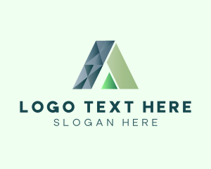 Modern Triangle Geometric Letter A Logo