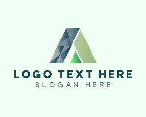 Advertising - Modern Triangle Geometric Letter A logo design