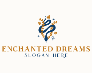 Enchanted - Enchanted Snake Leaf logo design