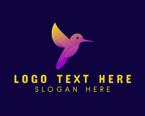Digital Marketing - Creative Gradient Hummingbird logo design