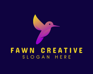 Creative Gradient Hummingbird logo design