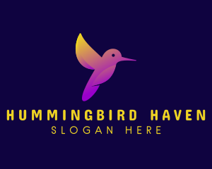 Creative Gradient Hummingbird logo design