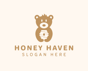 Beekeeping - Honey Bear Beehive logo design