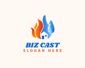 Hot - House Droplet Coolant logo design