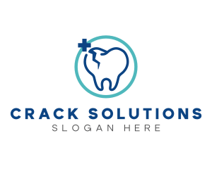 Crack - Dental Tooth Crack Repair logo design