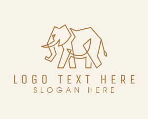 Monoline - Gold Deluxe Elephant logo design