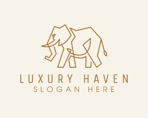 Deluxe - Gold Deluxe Elephant logo design