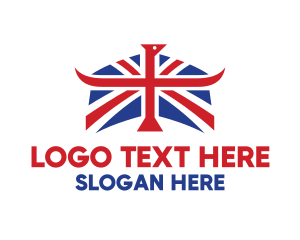 Sovereign - Union Flag Horns logo design
