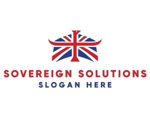Sovereign - Union Flag Horns logo design