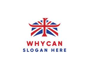 National Flag - Union Flag Horns logo design