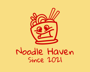 Noodle - Happy Noodle Bowl logo design