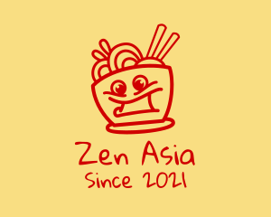 Asia - Happy Noodle Bowl logo design