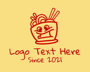 Oriental - Happy Noodle Bowl logo design