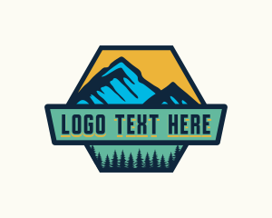 Trekking - Mountain Summit Hiking logo design
