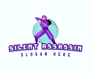 Woman Ninja Assasin logo design