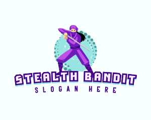 Woman Ninja Assasin logo design