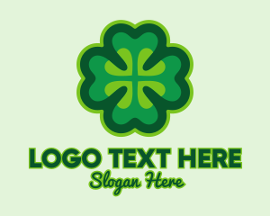 Four Leaf Clover - Green Irish Shamrock logo design