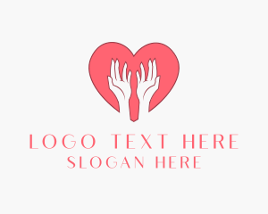 Romantic - Pink Heart Care logo design