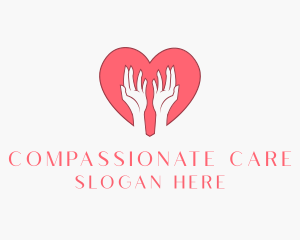 Caring - Pink Heart Care logo design
